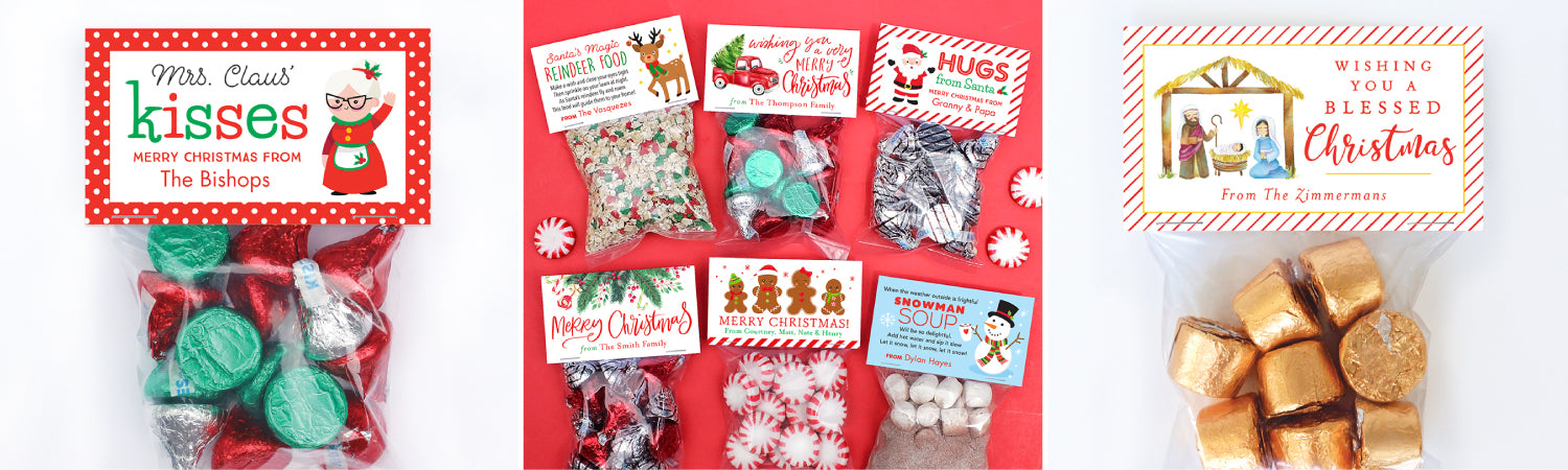 Holiday dough Treat Bags & Toppers Christmas Gift Tags Christmas Treat Bag Topper  Gift Bag Topper Christmas Tags Gingerbread Tag 