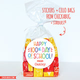 Colorful "Happy 100th Day of School" Labels