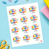 Rainbow "Happy 100 Days of School" Labels
