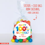 Rainbow "Happy 100th Day of School" Labels