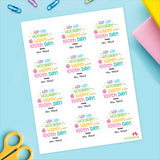 Pink & Pastels "Hip Hip Hooray" 100th Day of School Labels
