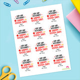Black & Red "Hip Hip Hooray" 100th Day of School Labels