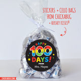 Black "Happy 100 Days" 100th Day of School Labels