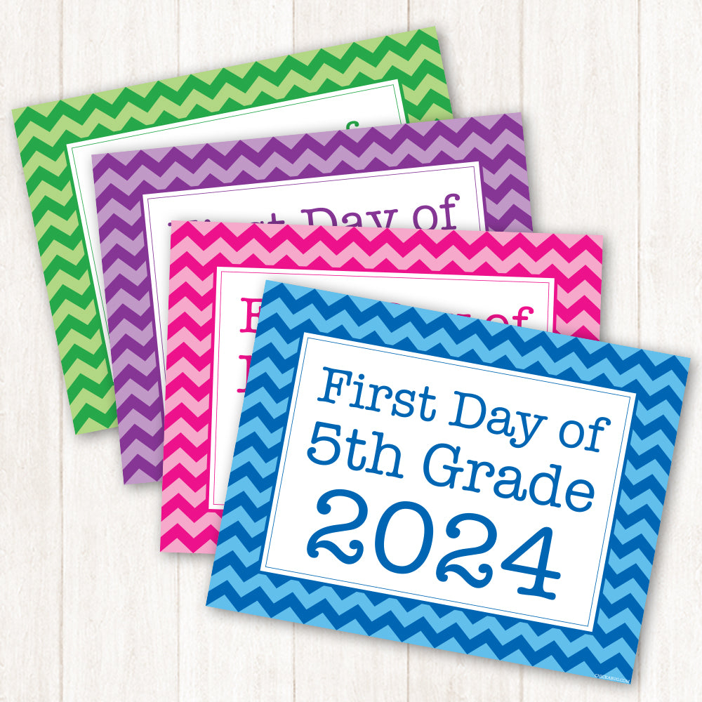 Free Printable First Day of School Signs (INSTANT DOWNLOAD) – Chickabug for Free Printable First Day Of School Signs Printable