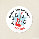 Rock Star Birthday Party Stickers