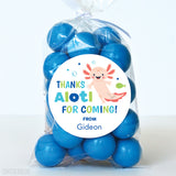 Blue Axolotl Party Favor Stickers