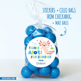 Blue Axolotl Party Favor Stickers