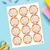 "Bursting With Happiness" Back to School Stickers