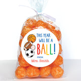 Sports Balls First Day of School Stickers