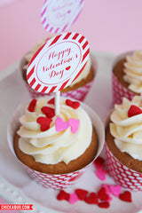 Free Printable Valentine's Day Cupcake Wrappers & Toppers
