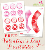 Free Printable Valentine's Day Cupcake Wrappers & Toppers