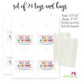 "You Are Amazing!" Everyday Gift Paper Tags and Bags