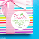 Pink "Thanks! Please Enjoy This Little Gift" Stickers