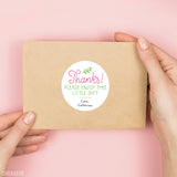 Pink "Thanks! Please Enjoy This Little Gift" Stickers