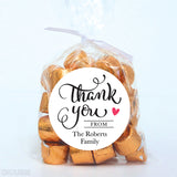 Black Calligraphy "Thank You" Stickers