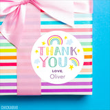 Pastel Rainbow "Thank You" Stickers