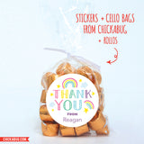 Pastel Rainbow "Thank You" Stickers