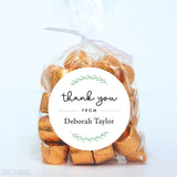 Greenery and Handwritten Script Thank You Labels