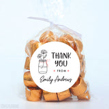 Mason Jar and Flowers Thank You Labels