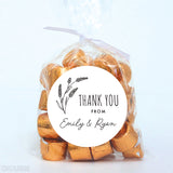 Black and White Botanical Thank You Labels