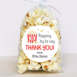 Popcorn Box "Popping By To Say Thank You" Stickers