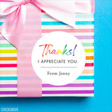 "Thanks! I Appreciate You" Stickers
