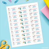 Astronaut with Brown Hair "This Belongs To" Labels