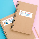 Astronaut with Brown Hair "This Belongs To" Labels