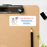 Astronaut with Brown Hair "This Belongs To" Labels
