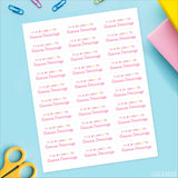 Pink "This Belongs To" Labels