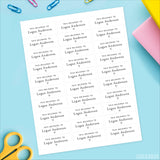 Black and White with a Heart "This Belongs To" Labels