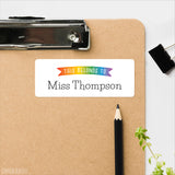 Rainbow Banner "This Belongs To" Labels