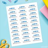 Blue Banner "This Belongs To" Labels