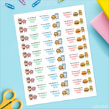 Cute Snack Food Friends "This Belongs To" Labels