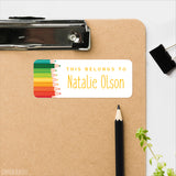 Colored Pencils "This Belongs To" Labels