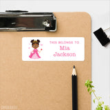 African-American Princess "This Belongs To" Labels