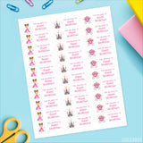 Brunette Princess "This Belongs To" Labels