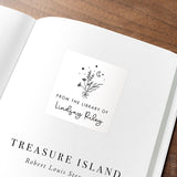 Black & White Bouquet "From The Library Of" Bookplate Labels