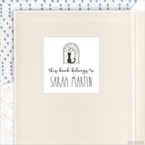 Black & White Cat "This Book Belongs To" Bookplate Labels