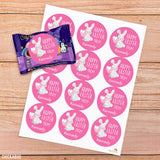 Pink Easter Bunny Stickers