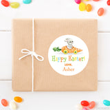 Bunny in a Carrot Car Easter Stickers
