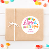 Pink "Bunny Kisses and Easter Wishes" Stickers