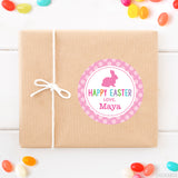 Pink Bunny Silhouette Easter Stickers