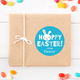 Blue "Hoppy Easter" Bunny Stickers