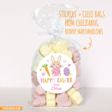 Bunny Holding an Egg Pink Easter Stickers