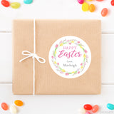 Tulip Wreath Happy Easter Stickers