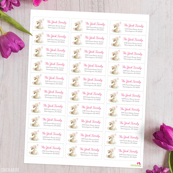 Watercolor Bunny and Butterfly Easter Address Labels