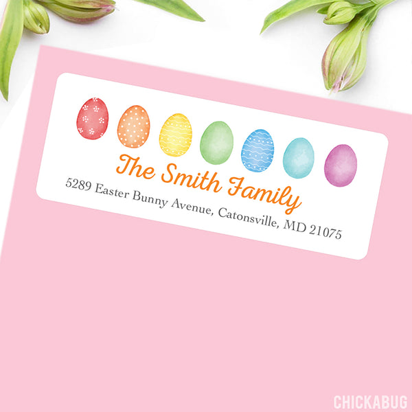 Watercolor Easter Eggs Address Labels