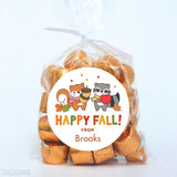 Cute Squirrel & Raccoon "Happy Fall!" Stickers