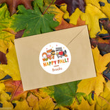 Cute Squirrel & Raccoon "Happy Fall!" Stickers